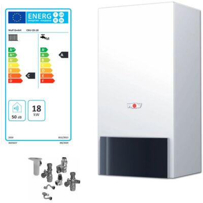 Wolf Paket Comfortline CGU-2K Neu Gas Heizwert Kombitherme 18kW mit Anschlussset