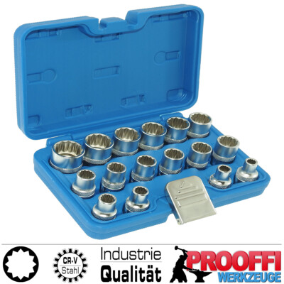12-Kant Vielzahn Stecknuss Steckschlüssel Satz Profi Werkzeug 8 - 24 mm BGS 2226