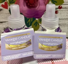 Yankee Candle Lemon Lavender Scented Oil PLUG-IN Bulb Refill Set of 2 NEW