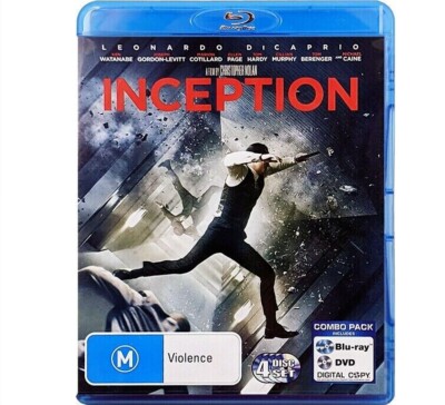 Inception Leonardo Dicaprio Bluray [B]   COMBO PACK 4 DISCS / vgc t147