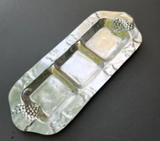 Pewter Crudite' Serving Tray Made in Cancun Mexico