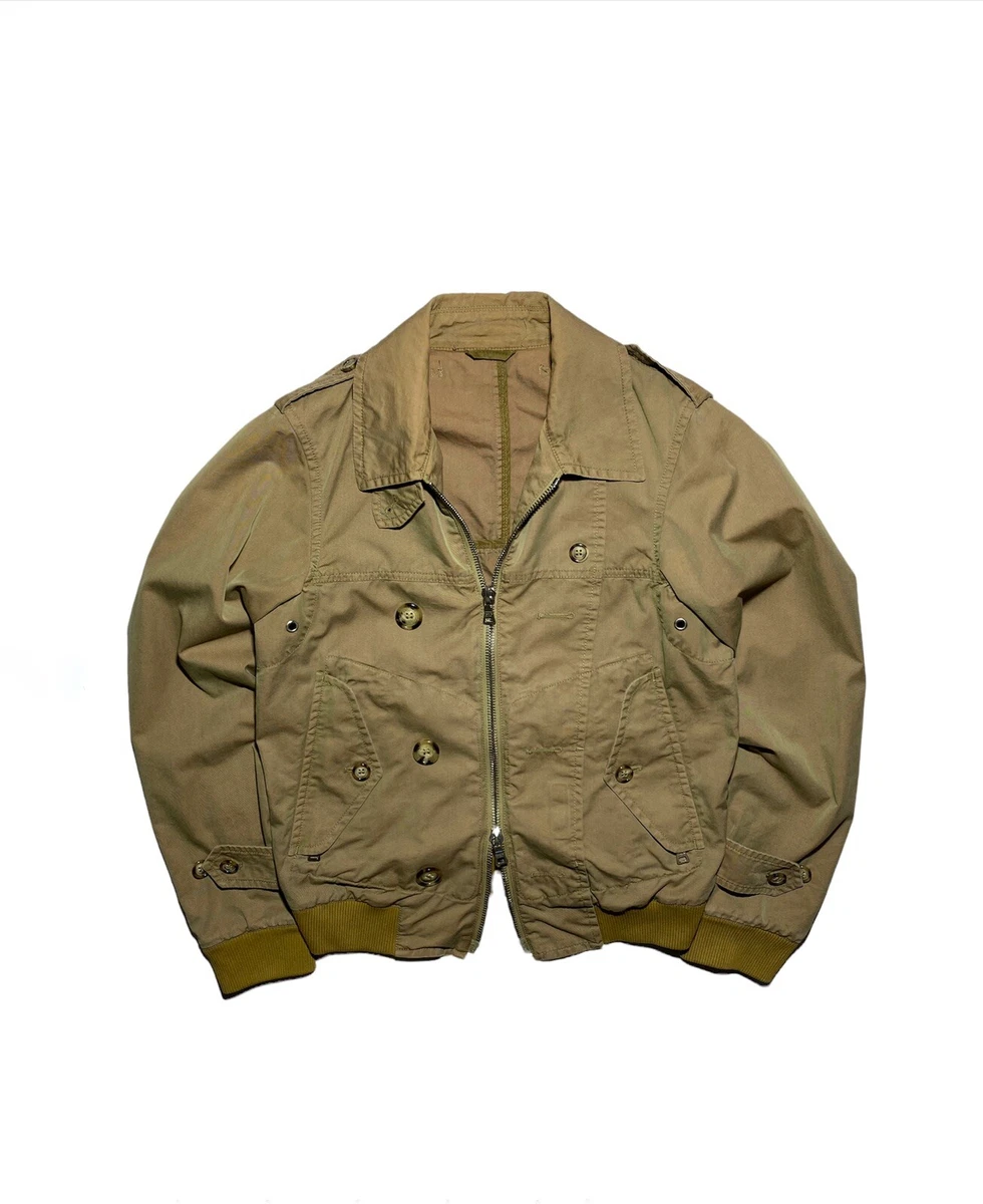 Authentic Prada Vintage Cotton/Nylon beige zip Jacket size 38 made in italy