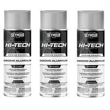 3-PACK Seymour EN-41 Hi-Tech Engine Enamel Spray Paint, Chrome Aluminum (12 oz)