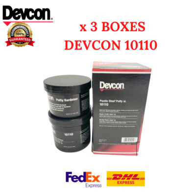 3 X DEVCON 10110 PLASTIC STEEL PUTTY (A) 1 lb. Kit FREE EXPRESS SHIPPING