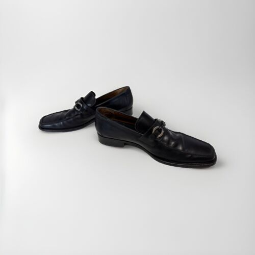 Magnanni Men's Black Leather Bit Slip-on Loafer Right Model 10688 Shoes Size 9 - Picture 1 of 24