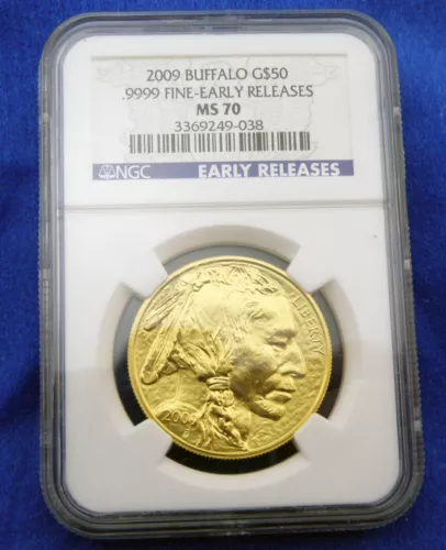 2009 Gold Buffalo $50 .9999 Fine Gold - Early Releases NGC MS70 