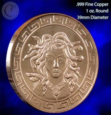 "Medusa" 1 oz .999 Copper Round