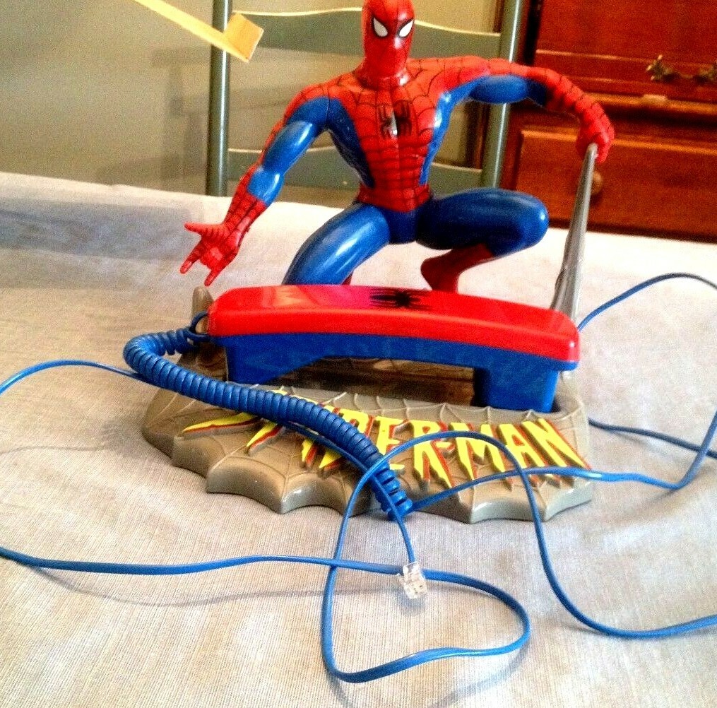 1994 Spider-Man Telephone - Works Great - Rec Sound - With Box | eBay