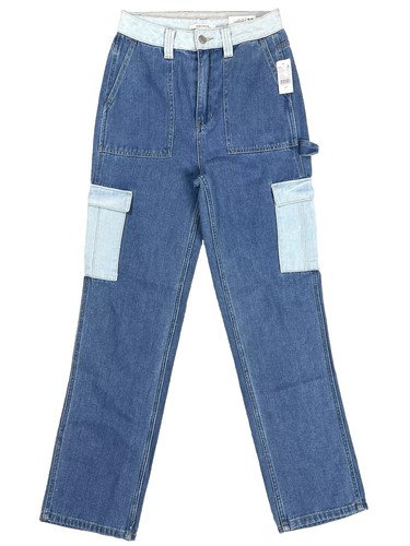 Pacsun 90s Boyfriend Carpenter Hi Rise Jeans Women 28 Blue Two Tone Denim NWT