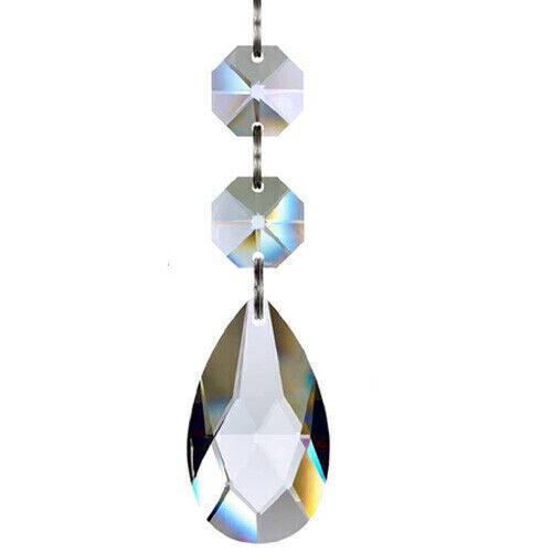 4X 63mm Glass Crystal Prism Tear Drop Pendant DIY Chandelier Decoration - Afbeelding 2 van 10