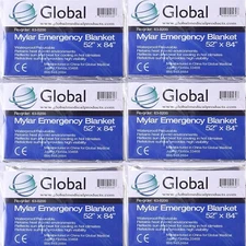 6 PACK • Emergency Solar Blanket Survival Safety Insulating Mylar Thermal Heat