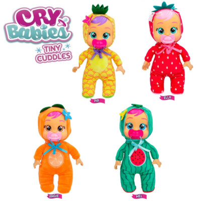 Cry Babies Tiny Cuddles Tutti Frutti Angie Mel Pia Ella 23 cm Spielpuppe Früchte