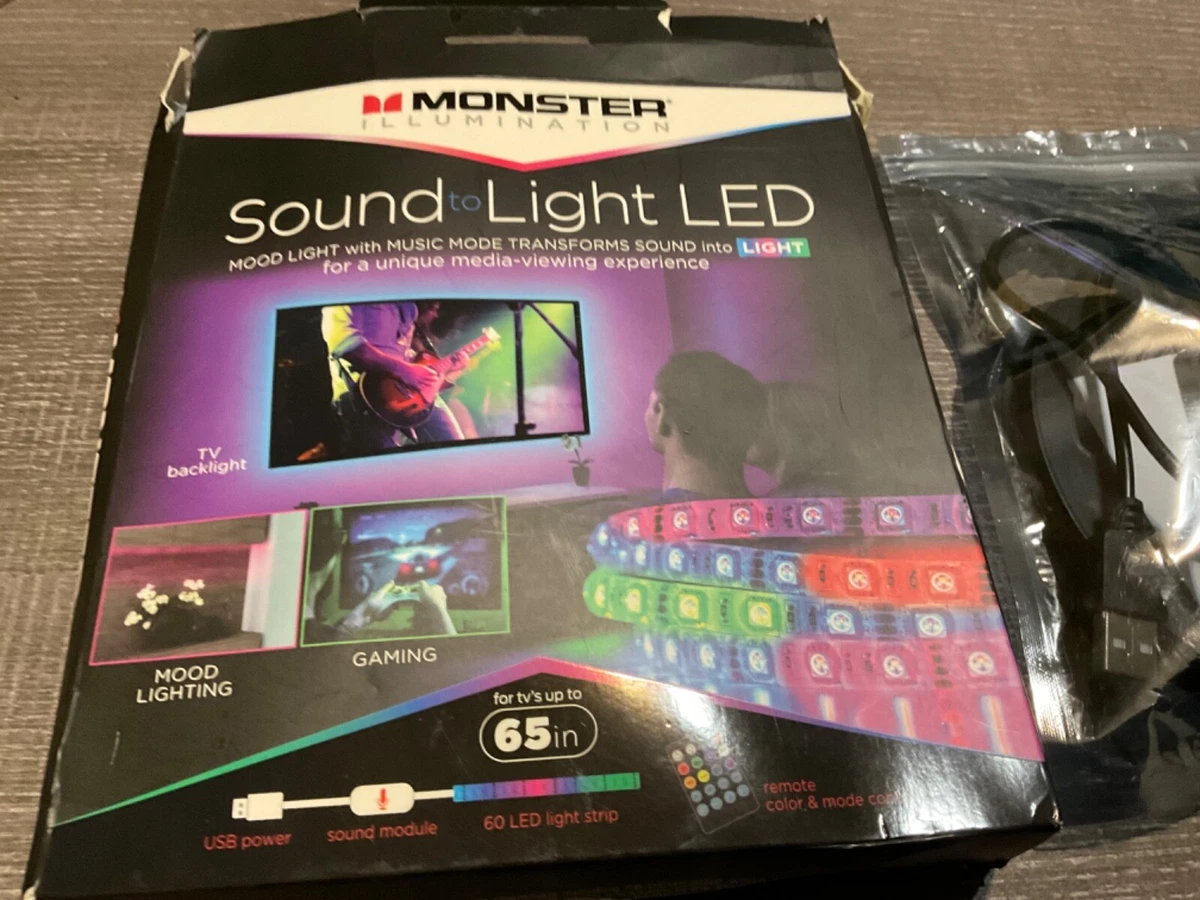 Monster Multi Color Sound Reactive LED Light Strip 6.5 ft. Remote Control