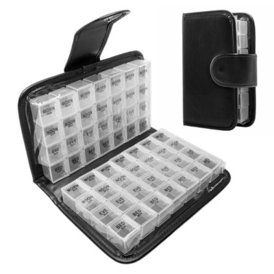 Daily Weekly Pill Box Organizer Medicine Travel Case 14 Day AM PM Planner USA