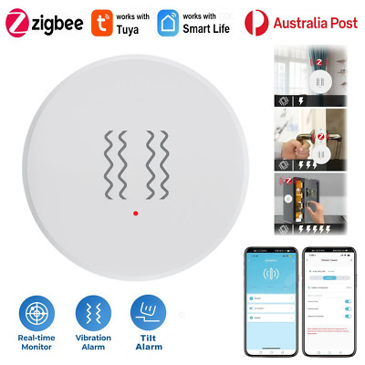 Tuya Zigbee Smart Vibration Sensor Detector APP Alarm Home Security Monitor AU