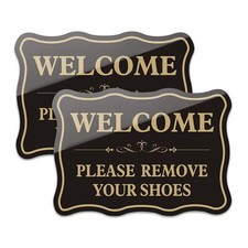 2 Pack Please Remove Your Shoe Sign Take Off Your Shoes Sign Decal for House