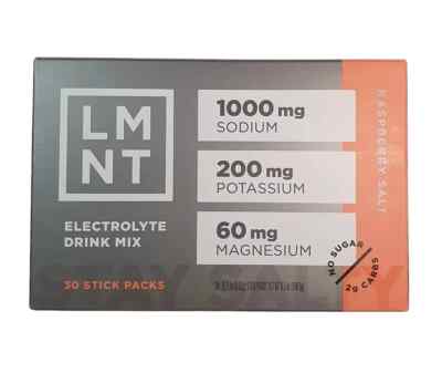 LMNT Electrolyte Recharge Drink Packets RASPBERRY SALT 30 Count Box Sealed New