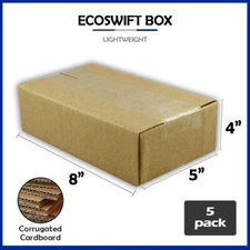 5 8x5x4 "EcoSwift" Brand Cardboard Box Packing Mailing Shipping Corrugated