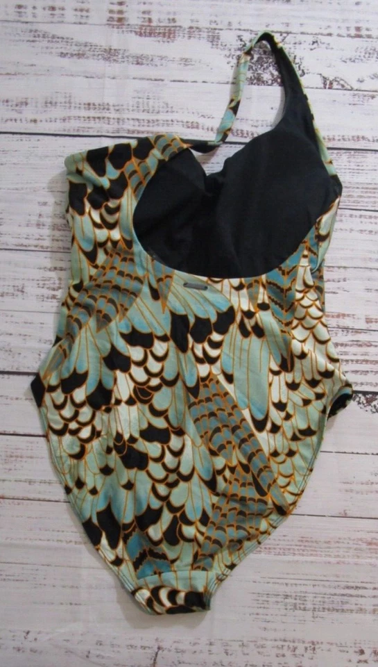 Traje de baño Ted Baker London azul negro 1 correa para el hombro espalda abierta para mujer 4 nuevo con etiquetas Foto 3 de 4