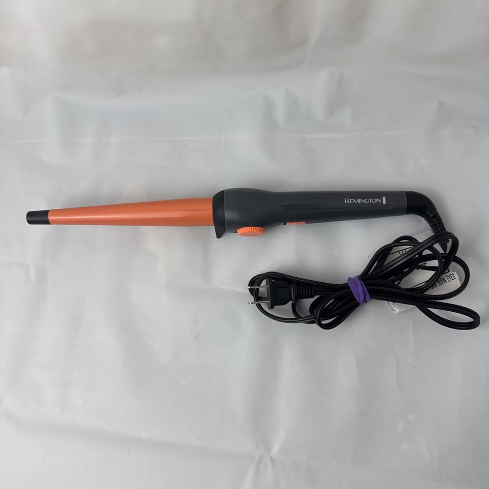 Remington Conical Slim Ceramic Hair Curling Iron Wand Infrared High Heat Orange - Image 2 of 4