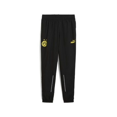 PUMA Bvb Ftblarchive Logo Drawstring Pants Mens Black Casual Athletic Bottoms 77