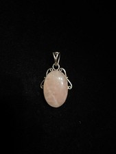 Sterling Silver Rose Quartz Artisan Made Pend...