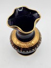 Vintage Limoges 6in Ruffle Vase Cobalt Blue Castel 22k Gold Porcelain — photo 4