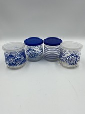 Oui Yogurt Glass Jars w/ Plastic Lid. Set of 4.