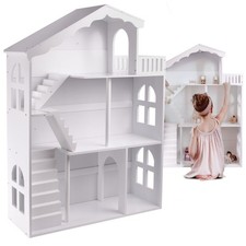 Puppenhaus B&uuml;cherregal f&uuml;r Kinder  2in1 Calla 116 cm MDF + Holz Wei&szlig;