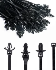 120 Packs Car Mount Wire Tie, Nylon Push Mount Cable Zip Tie Strap Self-Locking