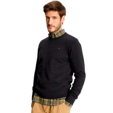 Tommy Hilfiger Men's Solid Crewneck Pullover Sweater Black Small - NEW