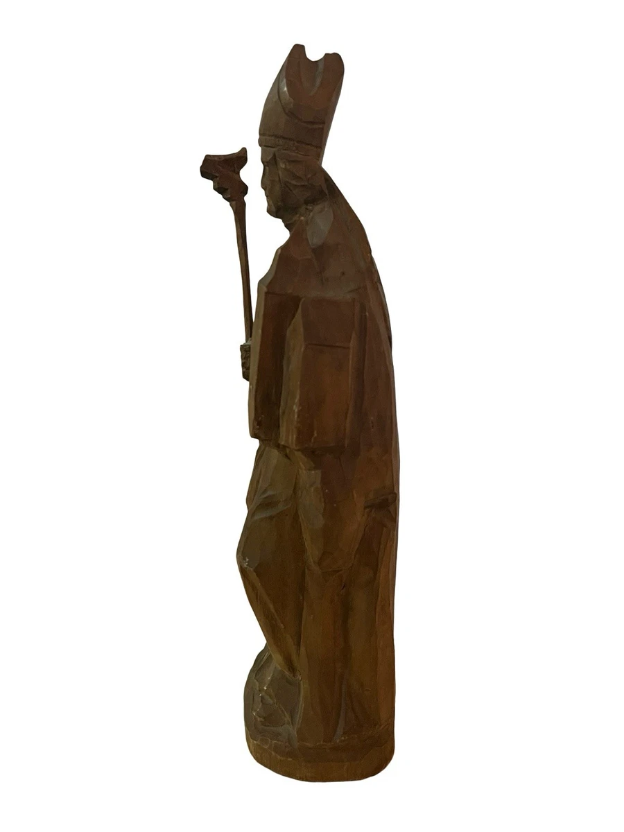 Heiligenfigur Holzfigur Heiliger Wolfgang von Regensburg H: 23,8cm