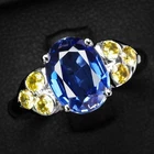 Charming Royal Blue Sapphire 3.25Ct 925 Sterling Silver Handmade Rings Size 7.25