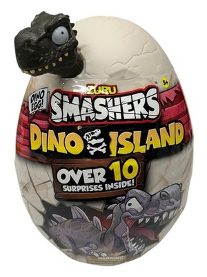 Zuru Smashers Dino Island Dino Egg Over 8 Surprises Grey Dinosaur - NEW
