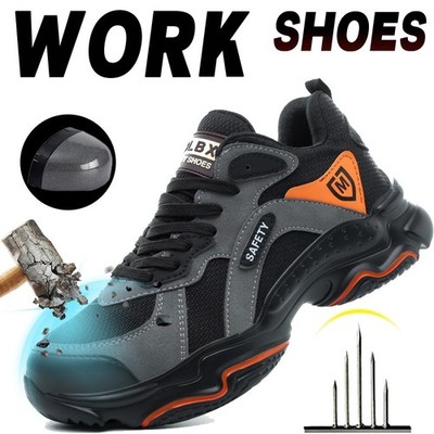 New Steel Toe Boots for Men Breathable Work Sneakers Indestructible Safety Shoes