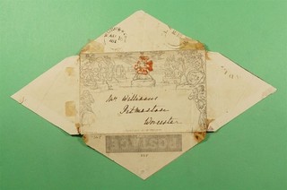 DR WHO 1840s GB MULREADY STAMPLESS F/L TO WORCESTER R70771