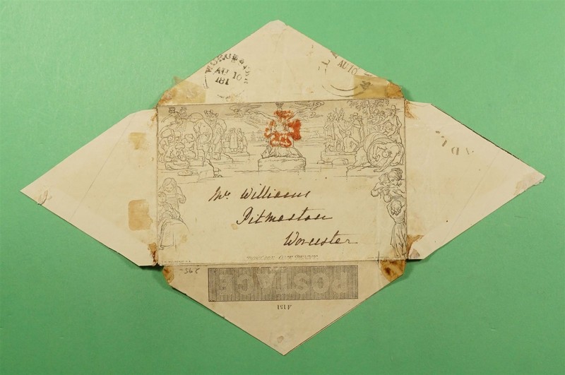 DR WHO 1840s GB MULREADY STAMPLESS F/L TO WORCESTER R70771