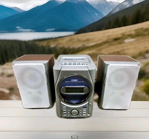 Micro Hi-Fi Bookshelf Stereo Boombox CD Cassette AM/FM COBY CX-CD