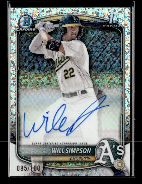 2025 Bowman #CPA-WSI Will Simpson Chrome Auto Mini Diamond Refractor #/100