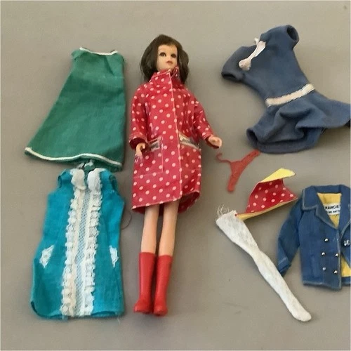 Mattel Francie Fashion Doll 11in Brown Hair 1960s Clothes Lot