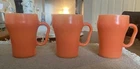 Set Of 3 Fire King Vintage Orange #35 Anchor Hocking Mugs USA