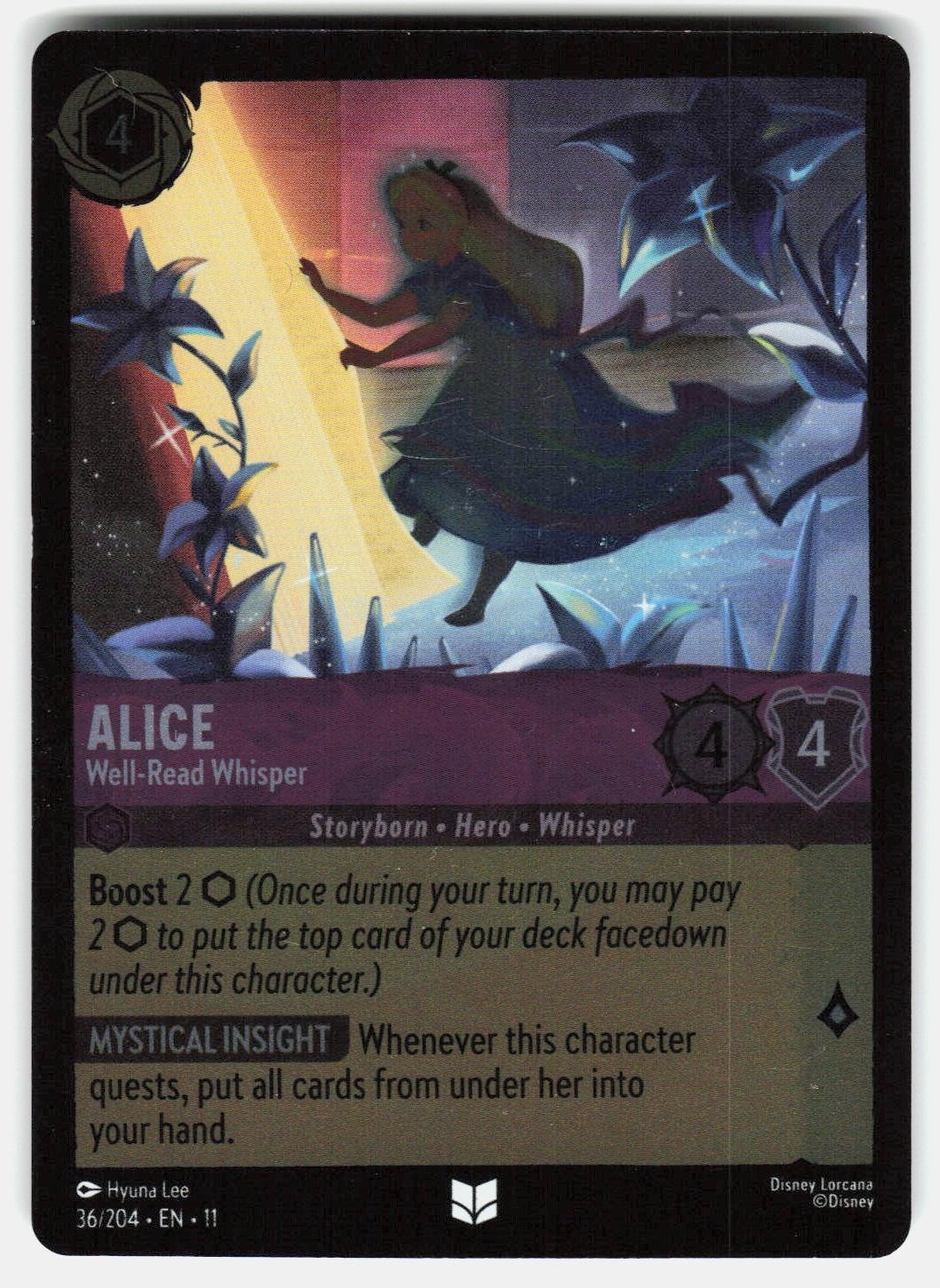 Alice - Well-Read Whisper 36/204 Uncommon Winterspell Lorcana Cold Foil NM/M