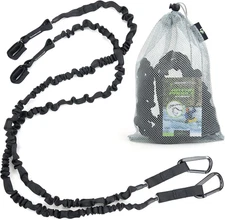 2-Pack Stretchable Kayak Paddle Leash with Carabiner (5-8 ft)