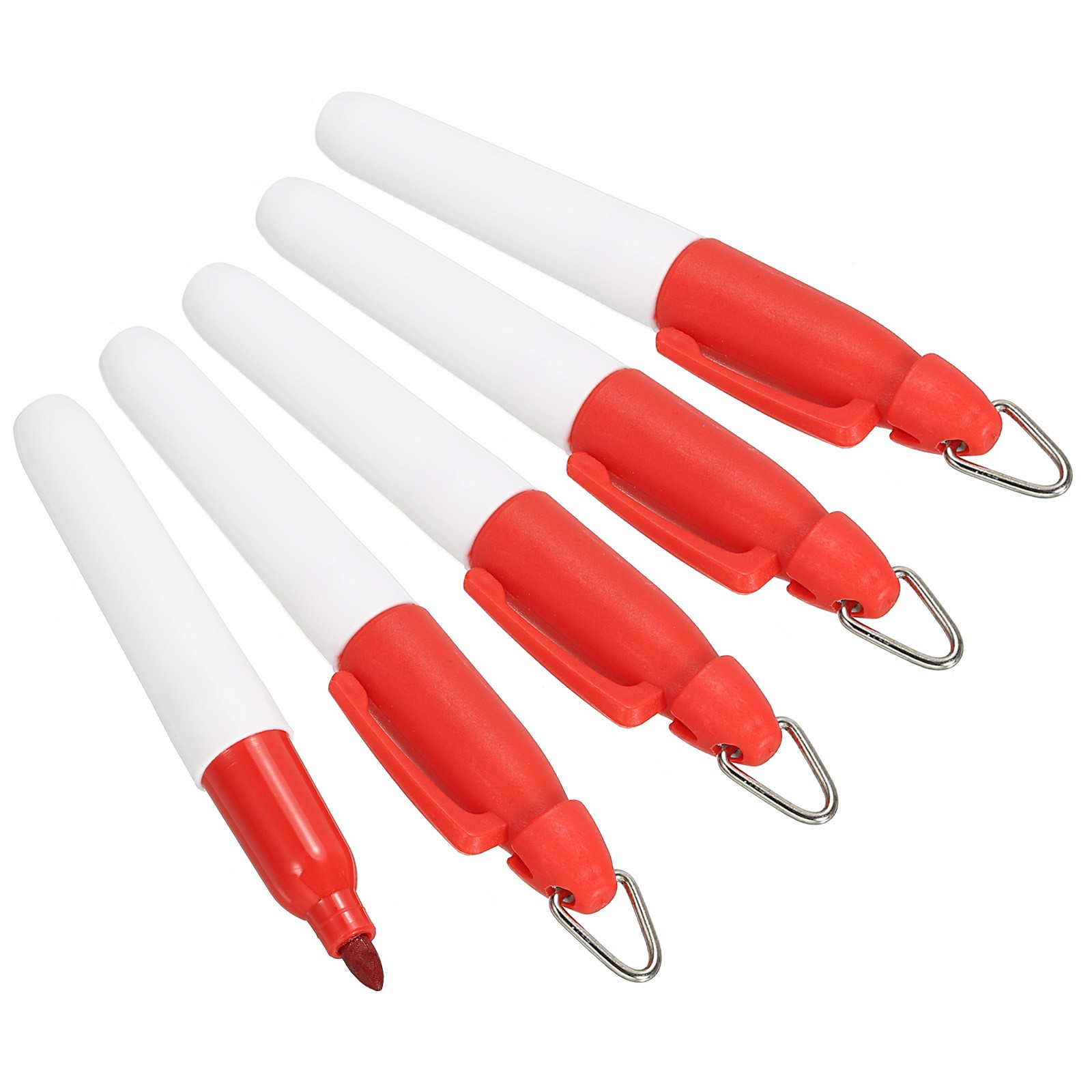 Golf Ball Marker Pen With Keychain Clip Red