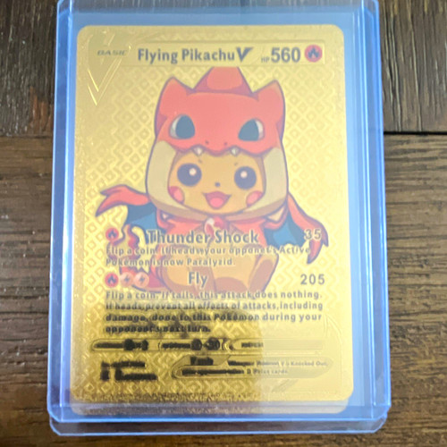 Flying Pikachu V Pokemon non TCG gold fan art
