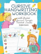Cursive Handwriting Workbook with Guided Journal Prompts Notebook Doodles Englis