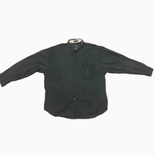 Vintage 90 s Chaps Ralph Lauren Shirt Mens XL Green Solid Cotton Crest Button LS