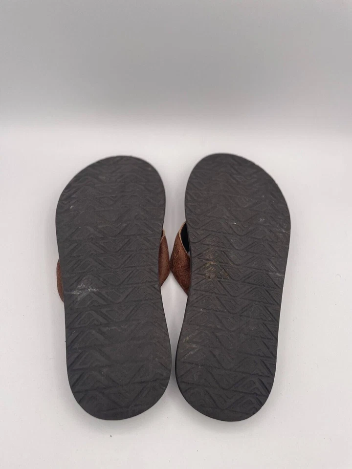 Sandalia Reef J-Bay Chanclas Para Mujer Talla 11 Marrón Punta Abierta Sin Cordones Cuña Cuero Foto 4 de 4