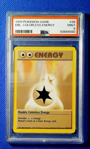 DOUBLE COLORLESS ENERGY - 96/102 POKEMON 1999 BASE SET - PSA 9 MINT
