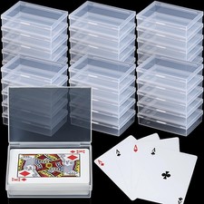 Clear Plastic Playing Card Deck Case - Snap Closed Storage Organizer for 150